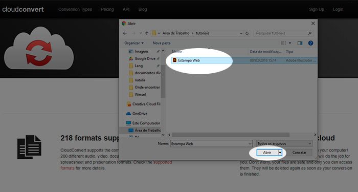 Passo 3 - selecione o arquivo que deseja converter em PDF