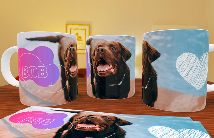 Arte para caneca sublimática criada no Canva